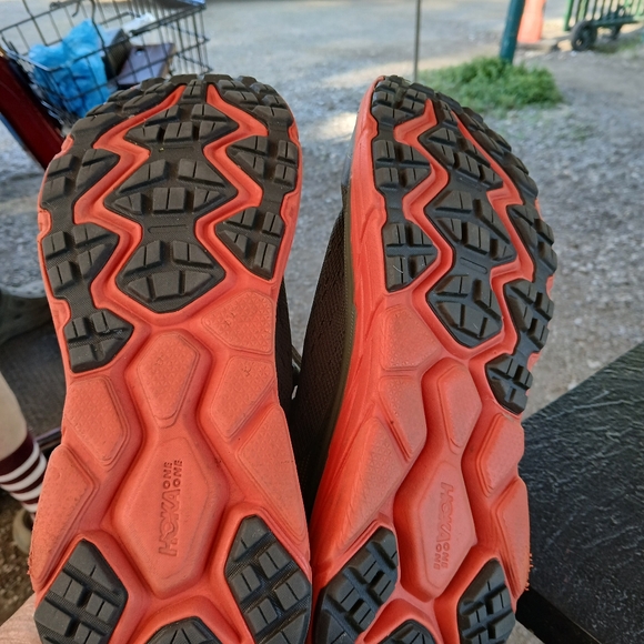 Hooka mens running shoe olive green and orange size 10D - Picture 5 of 6